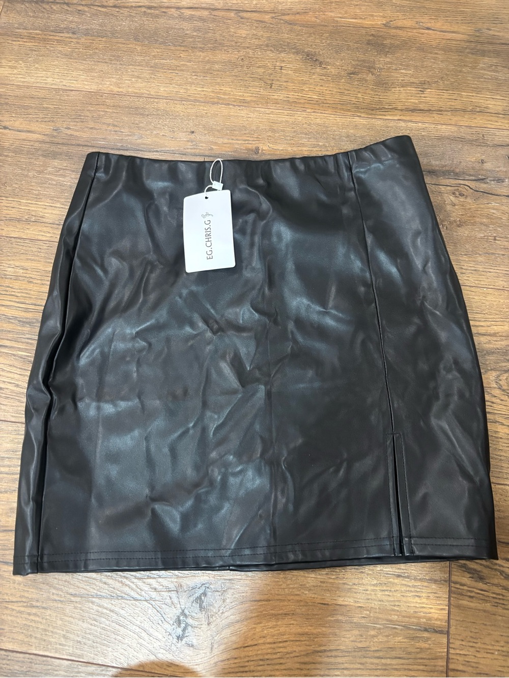 Black Faux Leather Mini Skirt